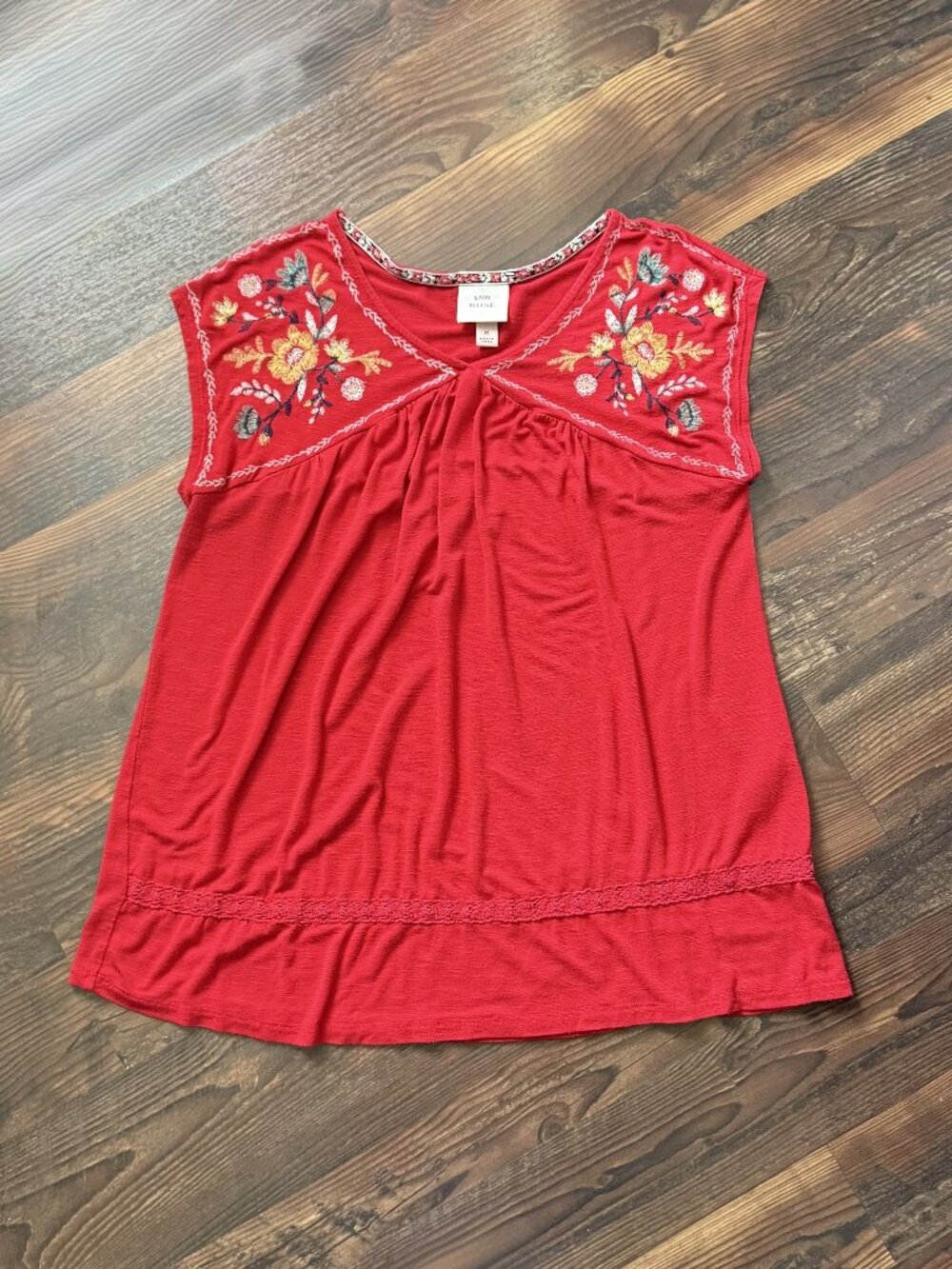 Knox Rose Boho Embroidered Top - Size M